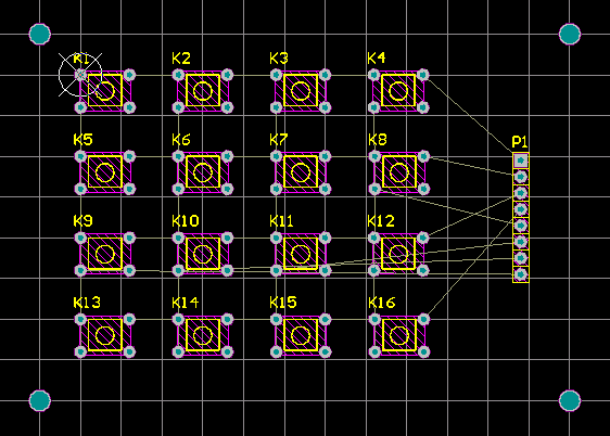 放置四个铜柱焊盘